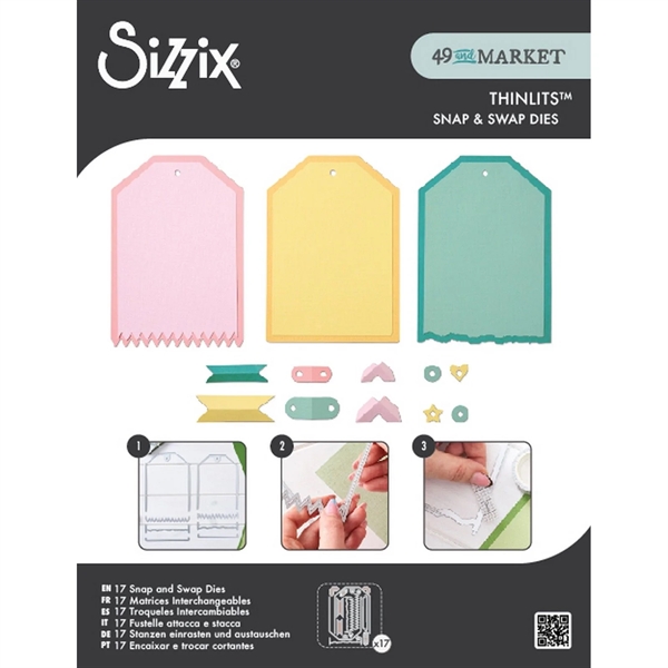Sizzix Thinlits By 49 & Market - Snap and Swap / Large Tags