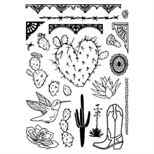 Sizzix Studio Stamp & Stencils Set - Vic Hollins / Western