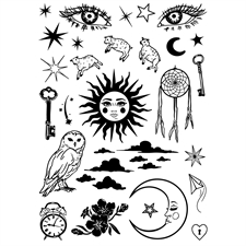 Sizzix Studio Stamp & Stencils Set - Vic Hollins / Dreamscape