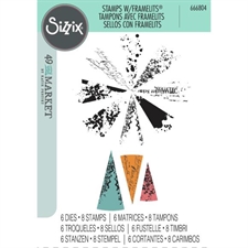 Sizzix Framelits Die & Stamp Set By 49 & Market - Build-a-Burst / Artsy Lace Mix