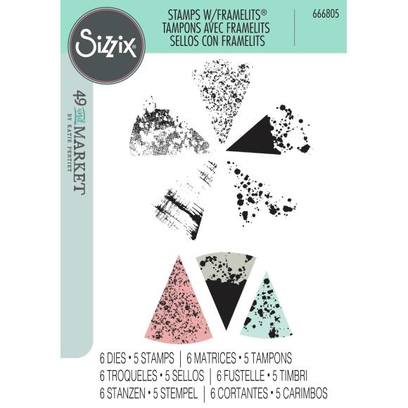 Sizzix Framelits Die & Stamp Set By 49 & Market - Build-a-Burst / Painterly