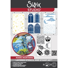 Sizzix Studio Stamp & Stencils Set - Mark Montano / Weather Wonder