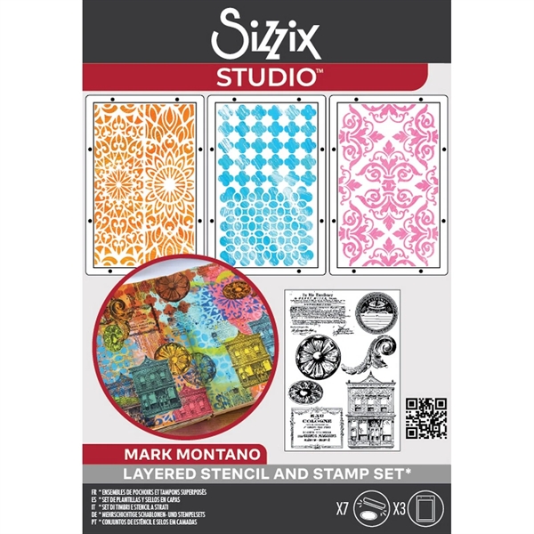 Sizzix Studio Stamp & Stencils Set - Mark Montano / Build It