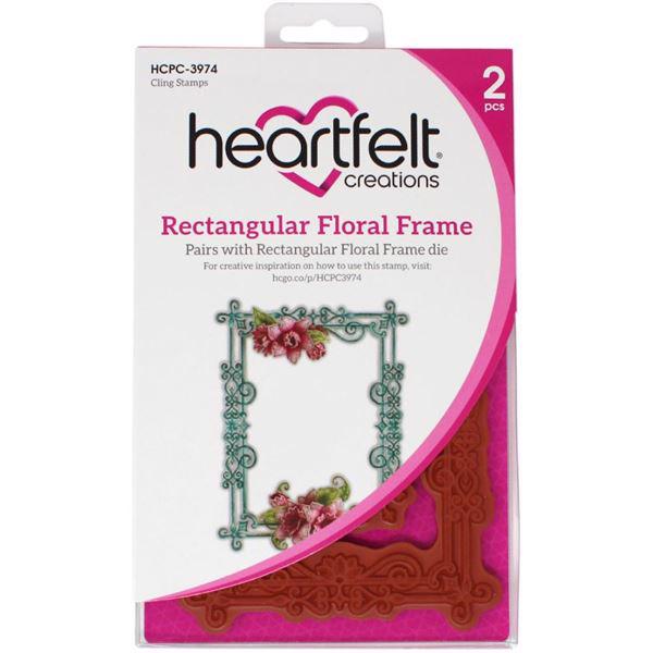 Heartfelt Creation Stamp - Rectangular Floral Frame