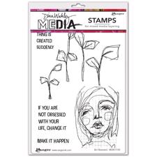 Dina Wakley Cling Rubber Stamp Set - Be Obsessed