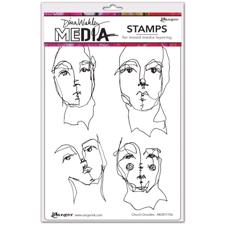 Dina Wakley Cling Rubber Stamp Set - Church Doodles