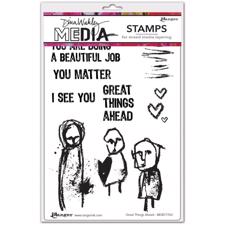 Dina Wakley Cling Rubber Stamp Set - Great Things Ahead