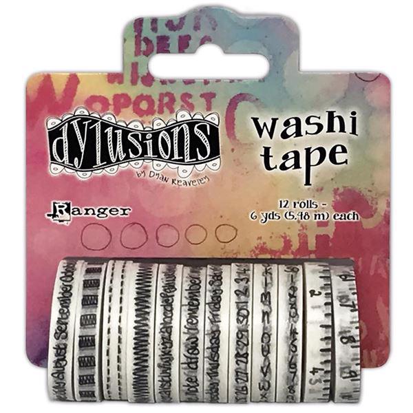 Dylusion Washi Tape Set White 12 Ruller