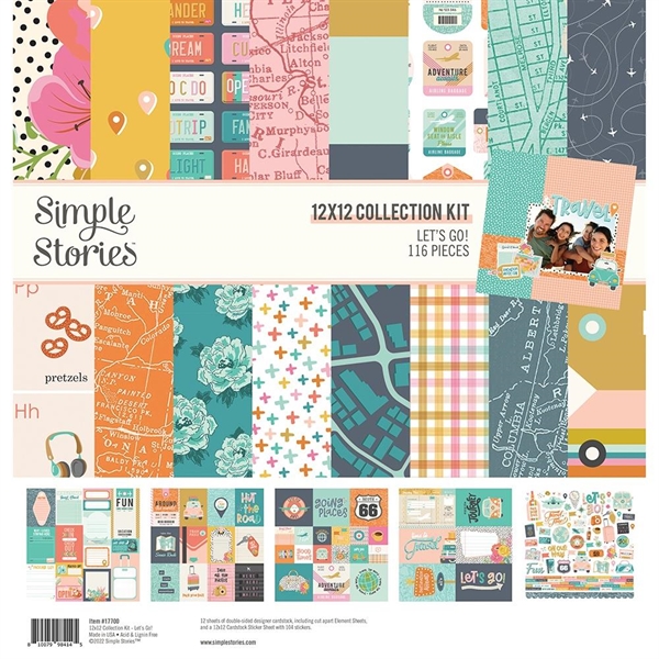 Simple Stories Paper Pack 12x12" Collection - Let\'s Go