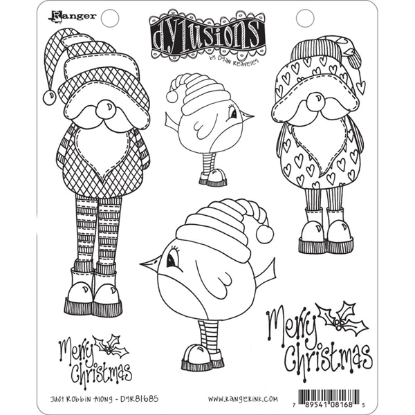Cling Rubber Stamp Set - Dylusions / Robbin Along