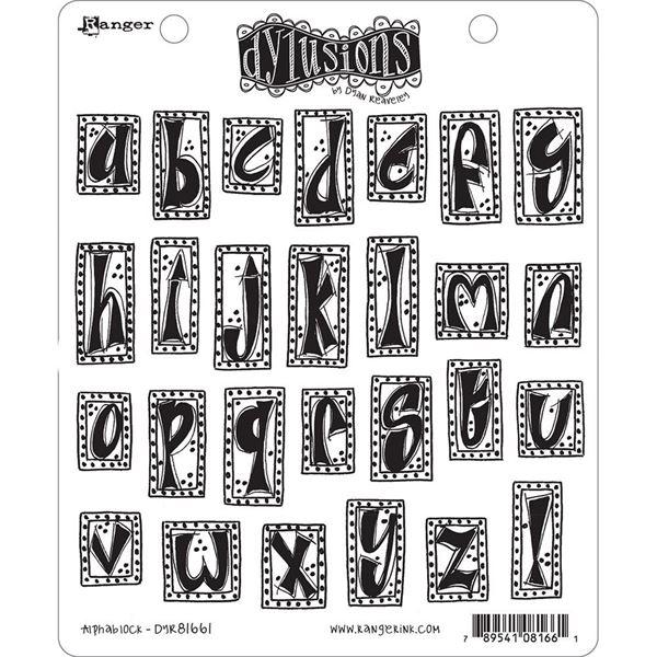 Dylusions Cling Rubber Stamp Set - Alphablock