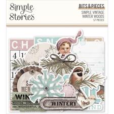 Simple Stories Die Cuts - Bits & Pieces / Simple Vintage Winter Woods (57 pieces)