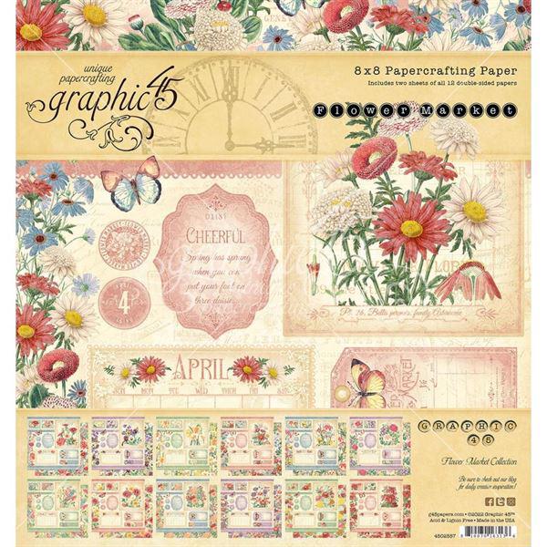 Graphic 45 Paper Pad 8x8" - Flower Market