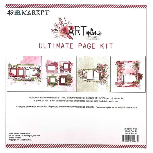 49 and Market Ultimate Page Kit 12x12" - ARToptions Rouge (sæt m. papir og pynt)