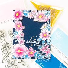 PinkFresh Studios Stamp - Floral Border