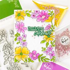 PinkFresh Studios Stamp - Floral Border
