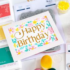 PinkFresh Studios HOT FOIL Plate & Matching Die - Happy Birthday