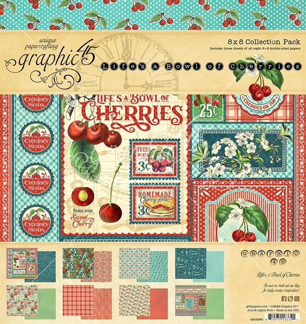 Graphic 45 Paper Pad 8x8" - Life\'s a Bowl of Cherries