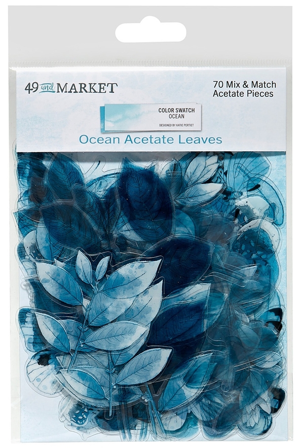49 and Market Acetate Leaves - Color Swatch: Ocean