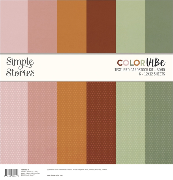 Simple Stories Color Vibe - Paper Pack 12x12" / Boho
