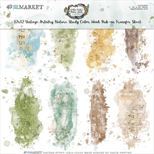 49 and Market - Nature Study Rub-ons 12x12" / Color Wash