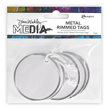 Dina Wakley Media - White Metal Rimmed Tags (5 st)