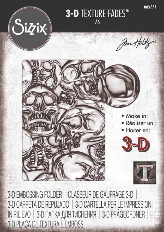 Sizzix 3D Embossing Folder - Tim Holtz / Skulls