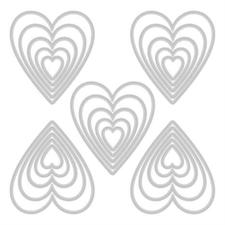 Sizzix Thinlits / Tim Holtz - Stacked Tile Hearts
