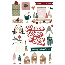 Simple Stories Die Cuts - Sticker Book / Boho Christmas
