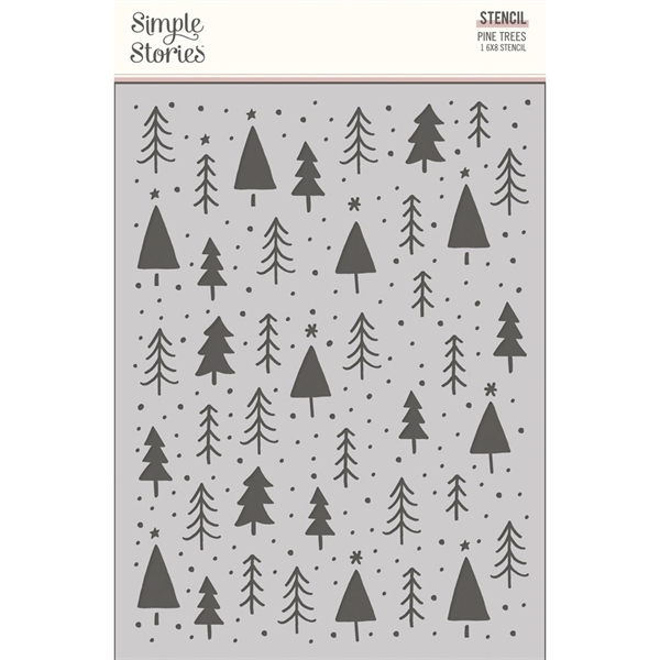 Simple Stories Stencil 6x8" - Pine Trees