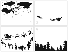 Crafter's Workshop Template - A2 Layered / Santa Moon