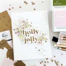 PinkFresh Studios HOT FOIL Plate & Matching Die - Holly Jolly