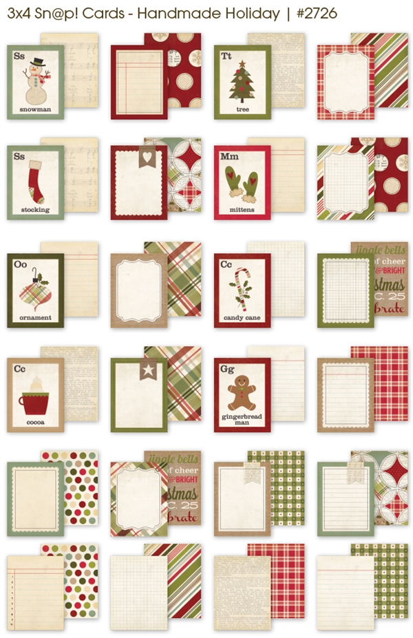 Simple Stories Sn@p Cards 3x4" - Handmade Holiday (24 cards)