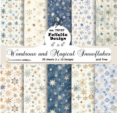 Felicita Design Papir Blok 6x6" - Wondrous and Magical Snowflakes