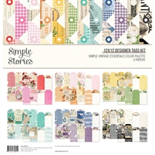 Simple Stories Simple Vintage Essentials COLOR Palette - 12x12" Designer TAGS Kit
