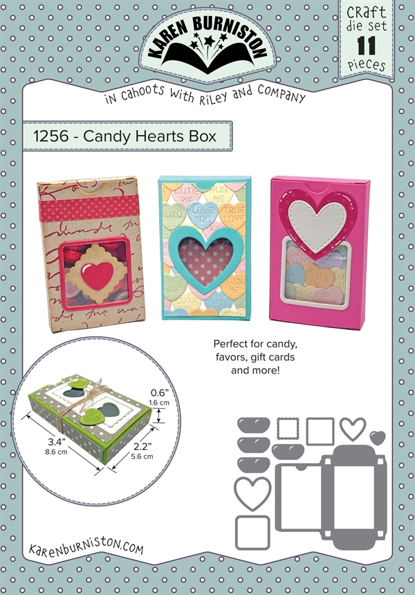 Karen Burniston Die - Candy Hearts Box
