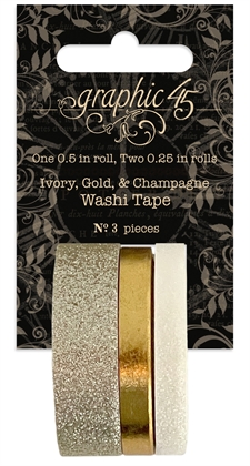 Graphic 45 Staples - Washi Tape / Ivory, Gold & Champagne
