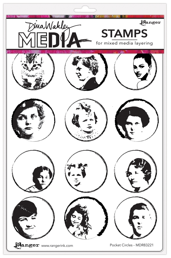 Dina Wakley Cling Rubber Stamp Set - Pocket Circles
