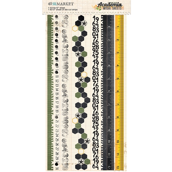 49 and Market - Academia / Washi Tape Sheets (2 ark)