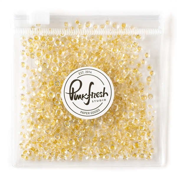 PinkFresh Studio Gems - Clear w. Gold Dust