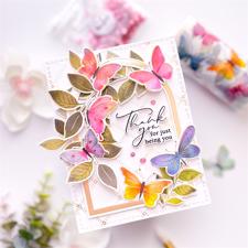 PinkFresh Studios Stencil - Fluttering Butterflies