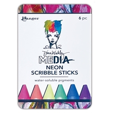 Dina Wakley Media - Scribble Sticks (6 stk.) - NEON