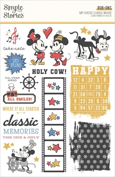 Simple Stories Rub-Ons / Say Cheese Classic Mouse (2 ark - 6x8")