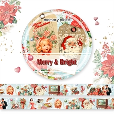 Memory Place Washi Tape - Merry & Bright / Design #1 (retro motifs pattern)