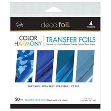 Deco Foil Harmony Foil Pack 6"X6" - Shades of Blue (20 ark)