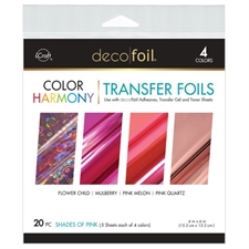 Deco Foil Harmony Foil Pack 6"X6" - Shades of Pink (20 ark)