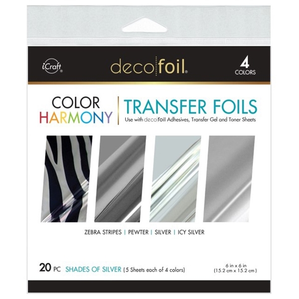 Deco Foil Harmony Foil Pack 6"X6" - Shades of Silver (20 ark)