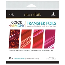 Deco Foil Harmony Foil Pack 6"X6" - Shades of Red (20 ark)