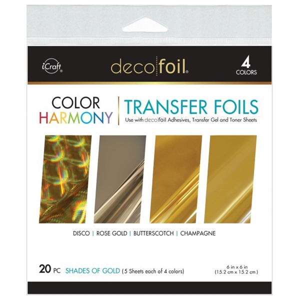 Deco Foil Harmony Foil Pack 6"X6" - Shades of Gold (20 ark)