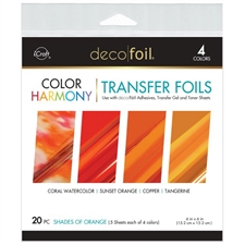 Deco Foil Harmony Foil Pack 6"X6" - Shades of Orange (20 ark)